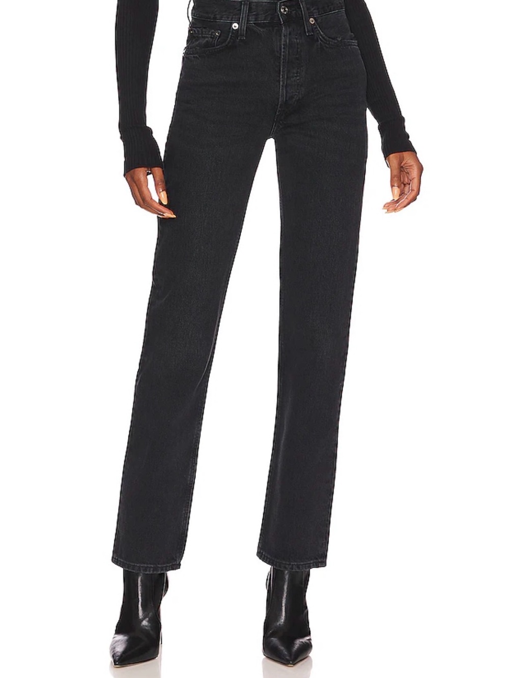 Agolde Lana Jeans Washed Black Conduct Size 29